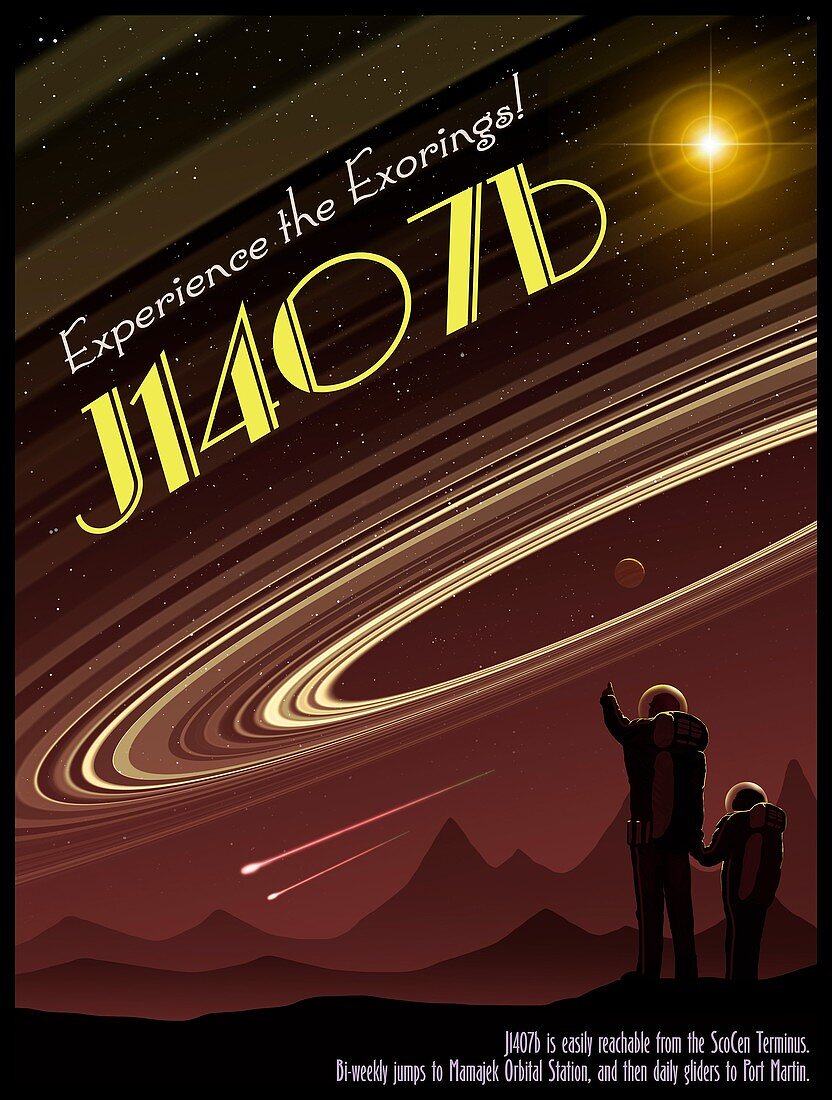 Exoring J1407B - Travel Poster