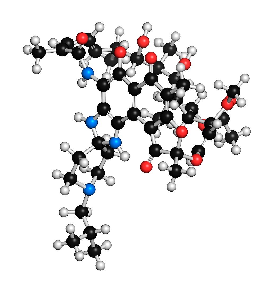 Rifabutin tuberculosis drug molecule