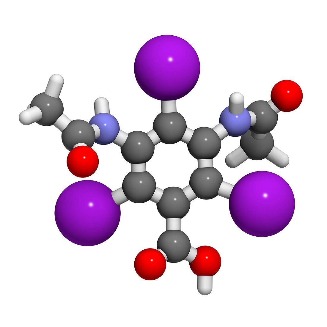Diatrizoic acid contrast agent molecule
