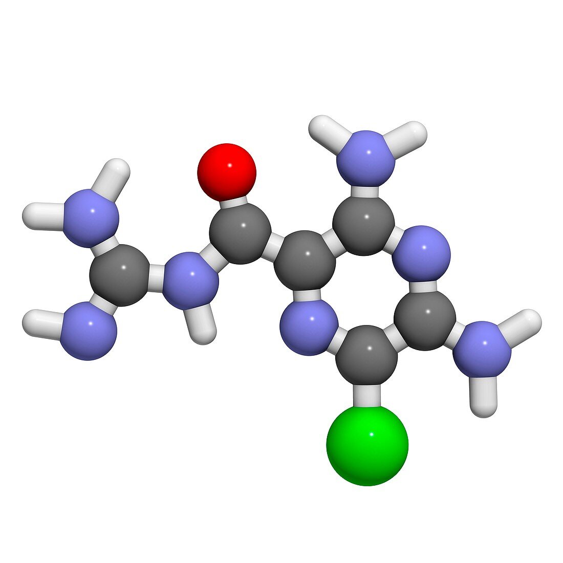 Amiloride diuretic drug molecule