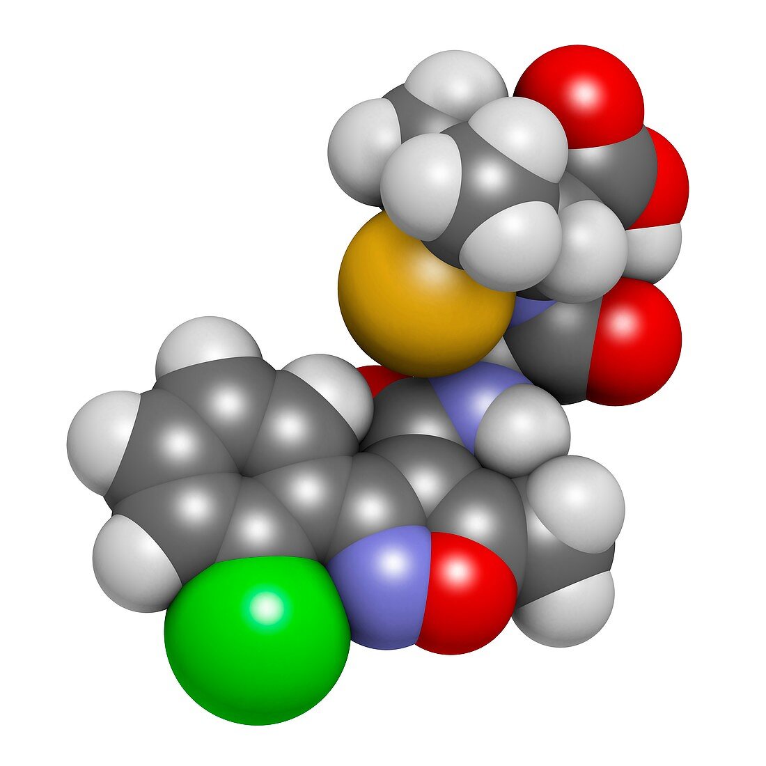 Cloxacillin antibiotic drug molecule