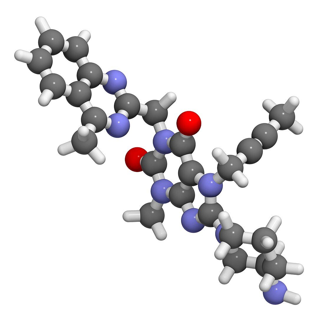 Linagliptin diabetes drug molecule