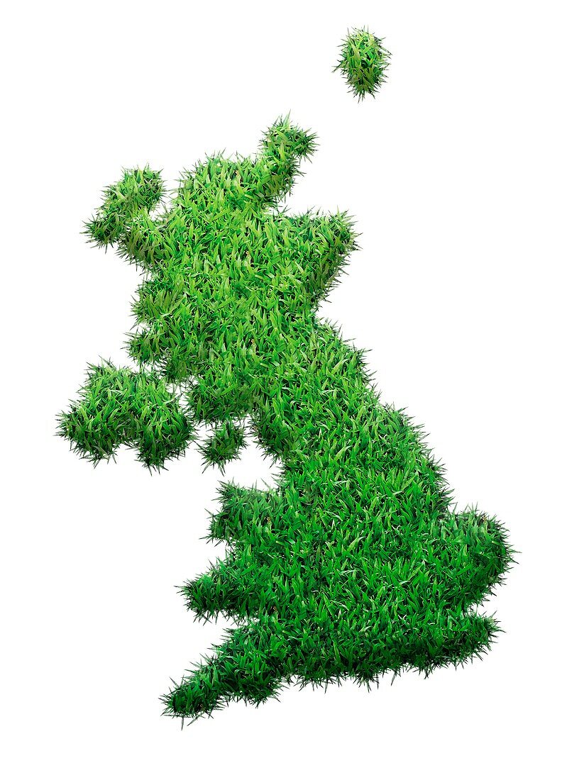 British Isles made from grass