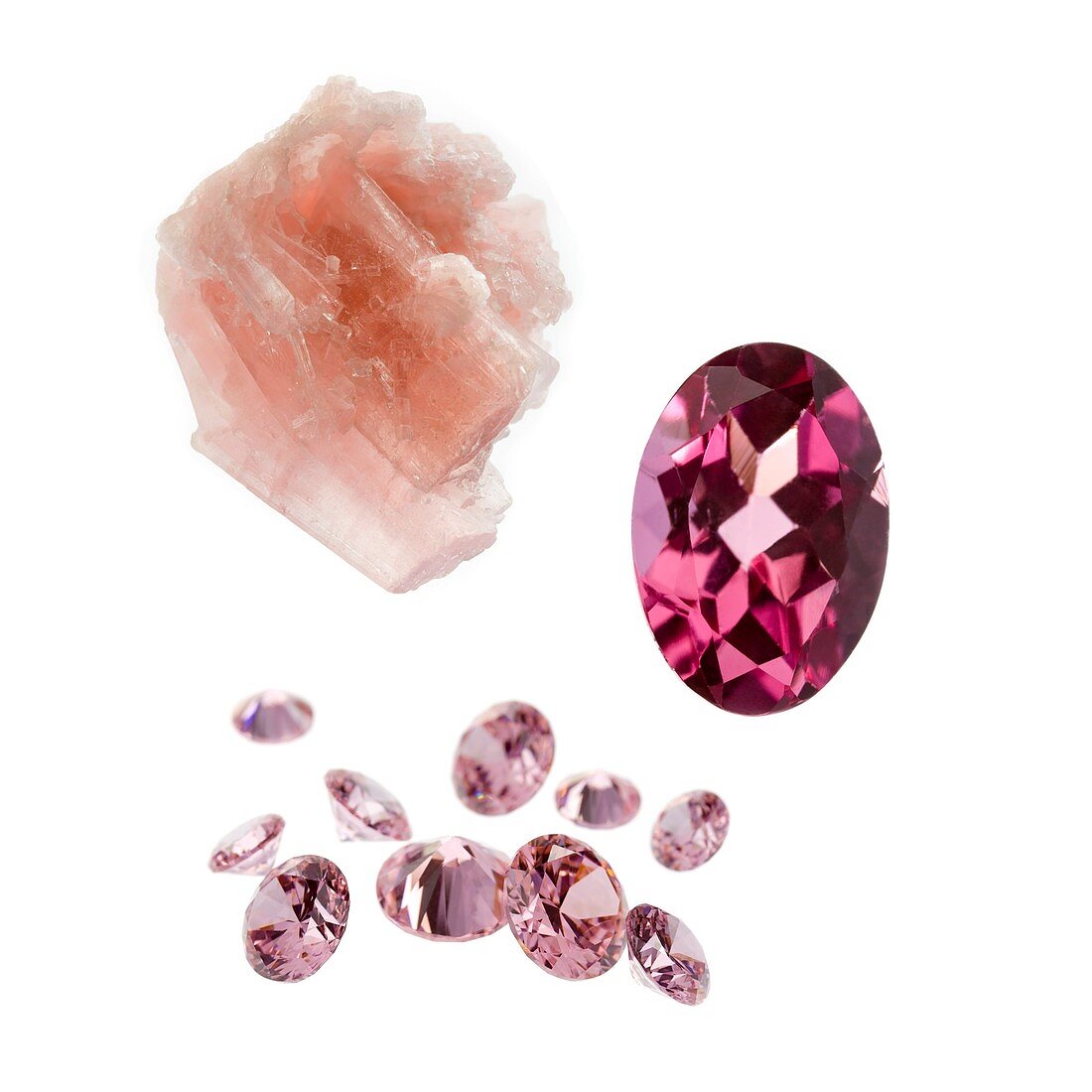 Tourmaline gemstones and crystal