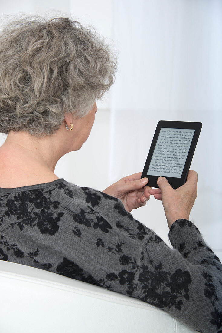 Woman reading an ebook
