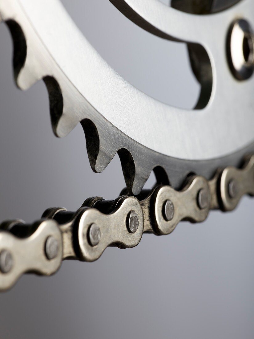 Bicycle chain and crank