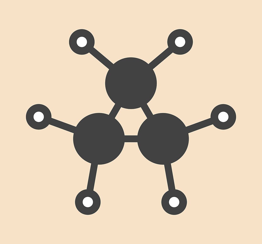 Cyclopropane cycloalkane molecule