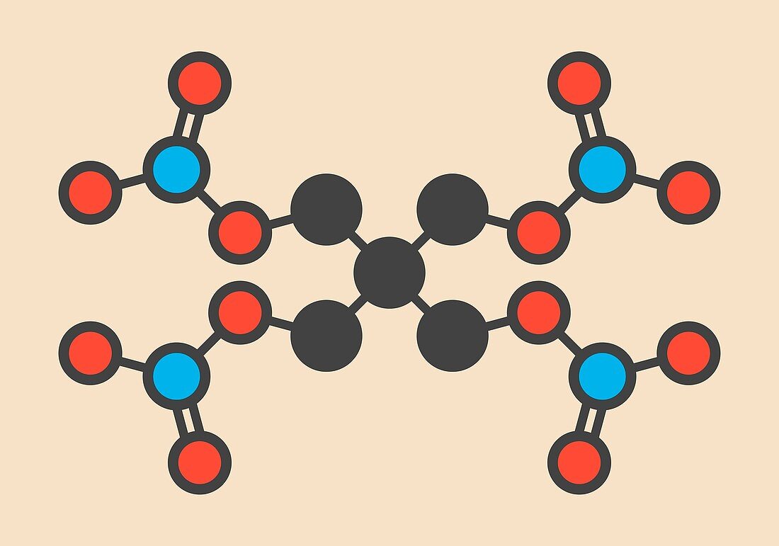 Pentaerythritol tetranitrate molecule