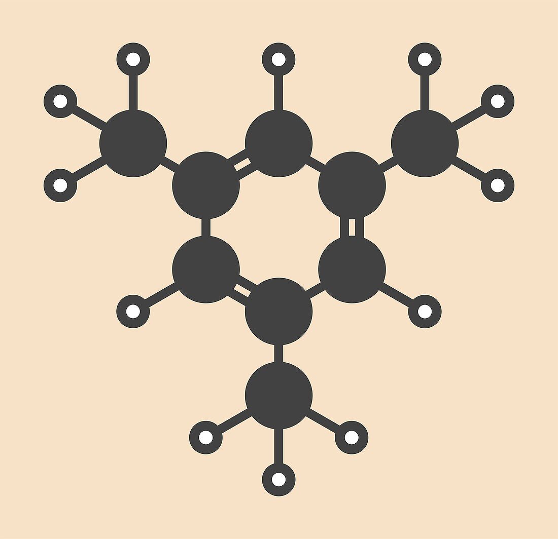 Mesitylene hydrocarbon molecule
