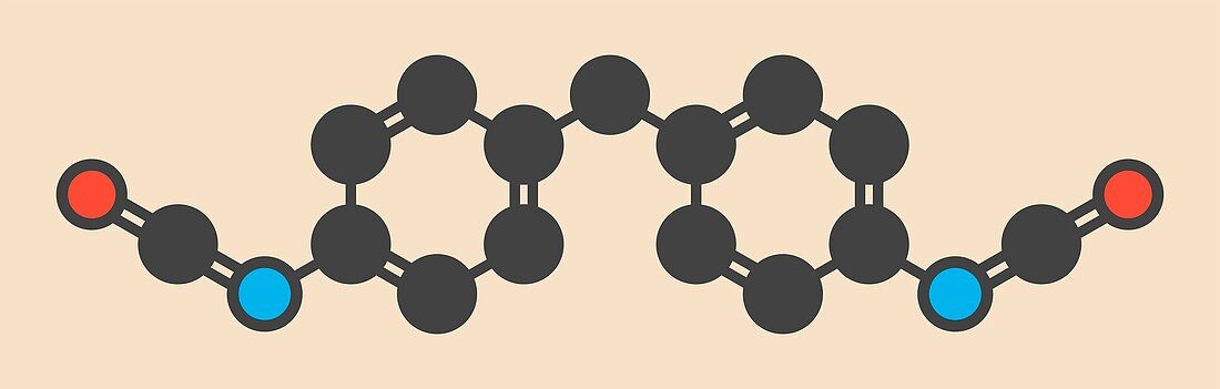 Methylene diphenyl diisocyanate molecule