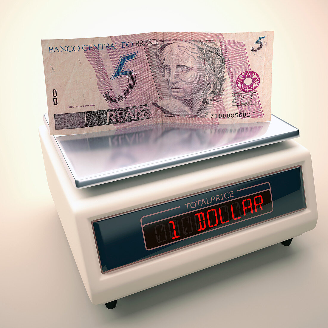 Banknote on scales,illustration