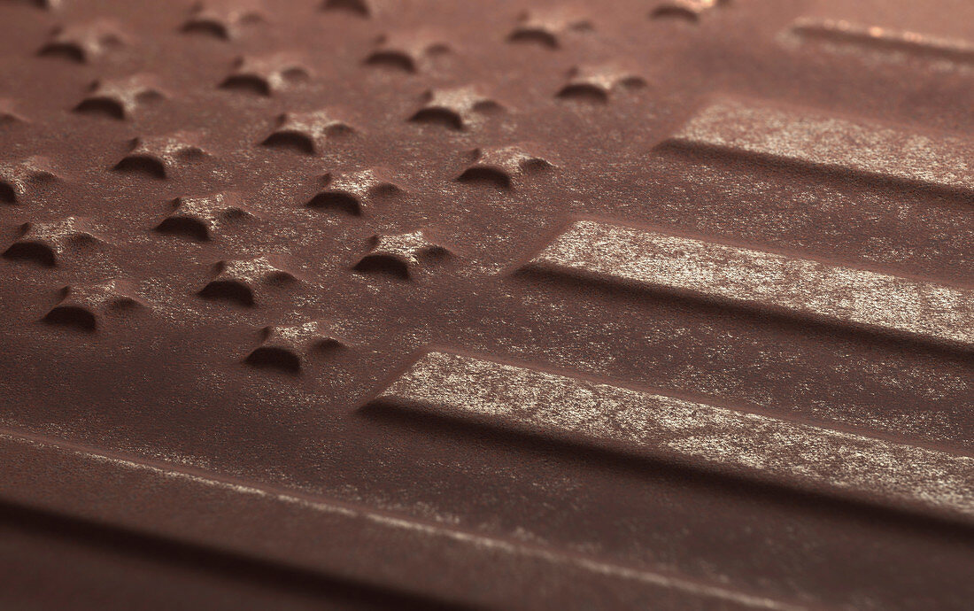 US flag on rusty metal,illustration