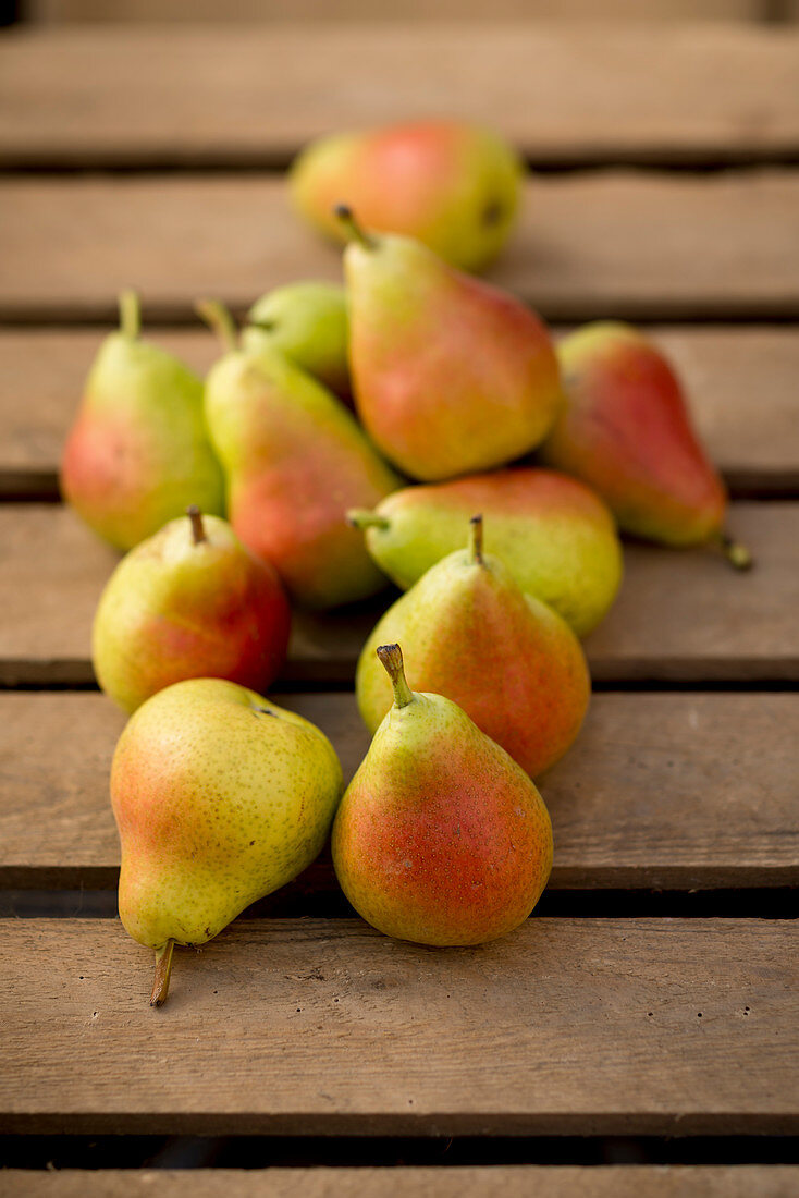 Guyot pears,high angle view