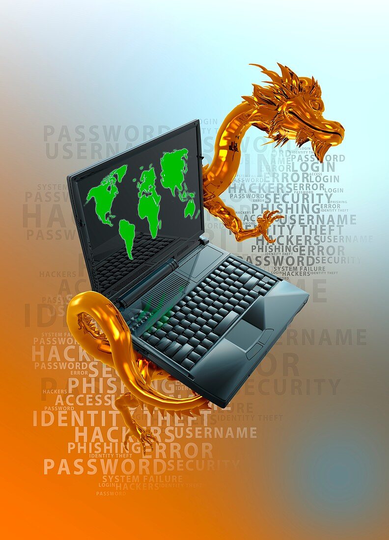 Chinese cyber hacking,Illustration