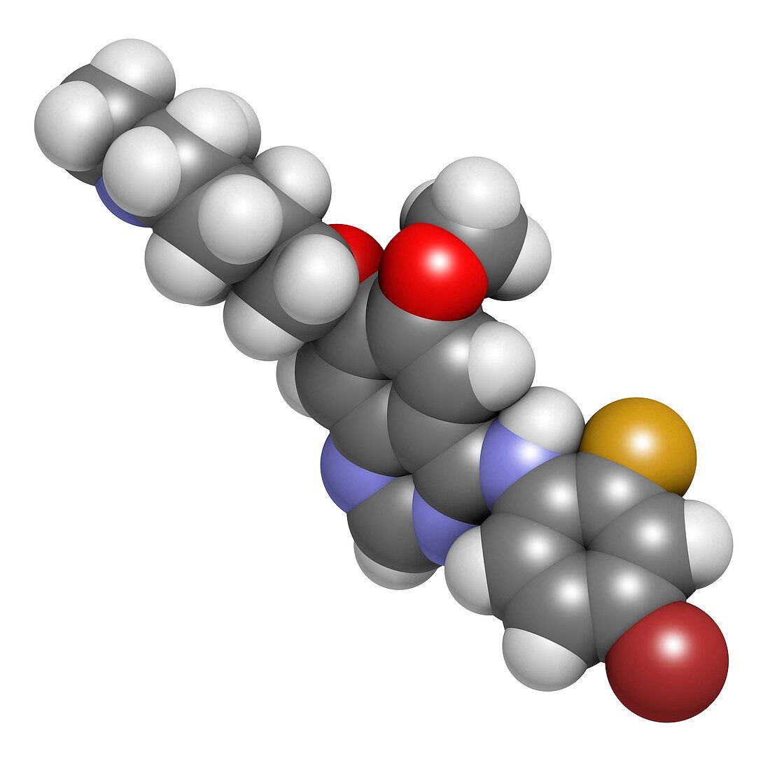 Vandetanib cancer drug molecule