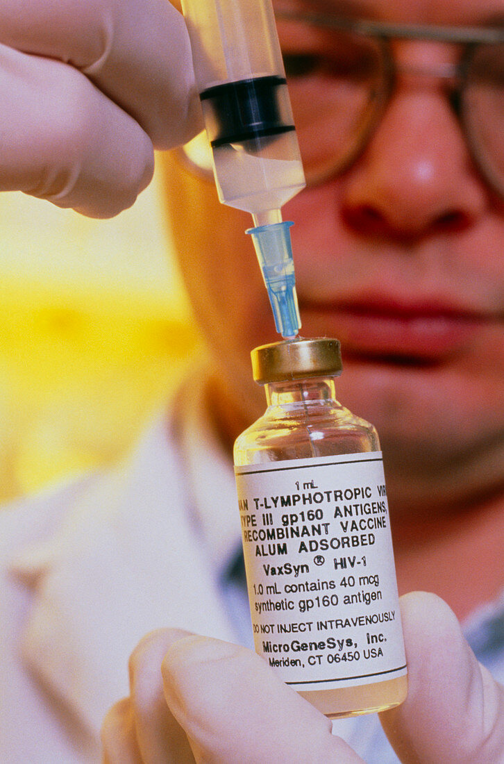 VaxSyn: bottle of experimental AIDS vaccine