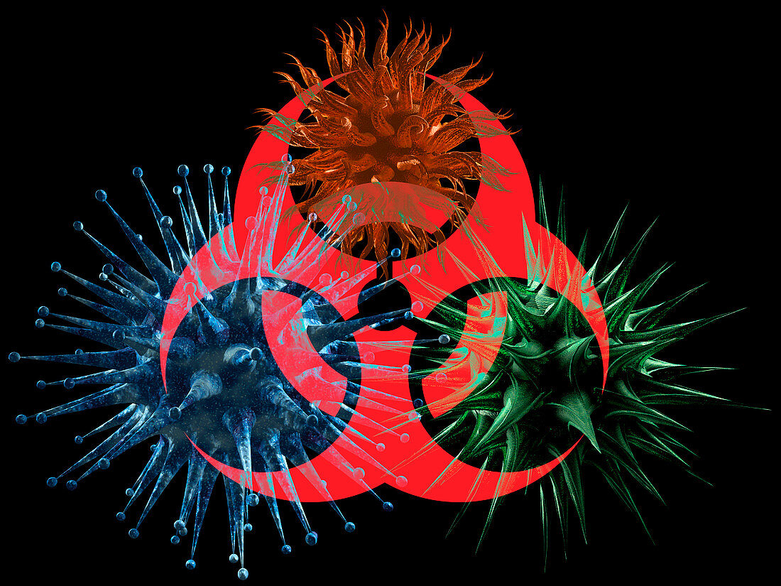 Biohazard symbol and viruses