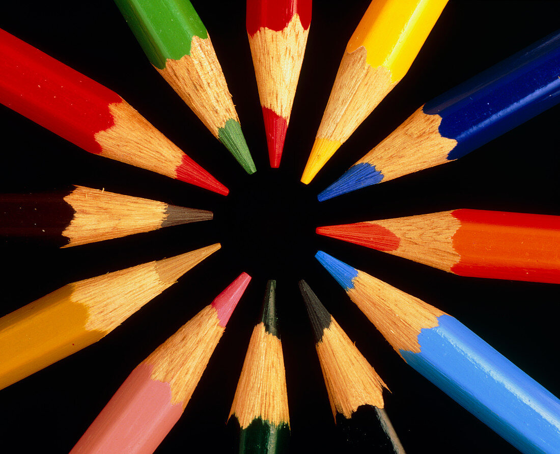 A multicolour assortment of pencils