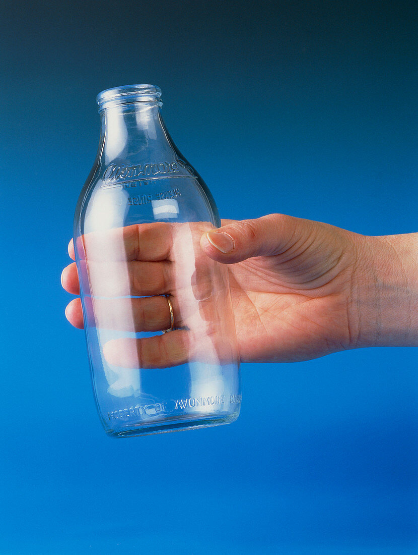 Glass milk bottle