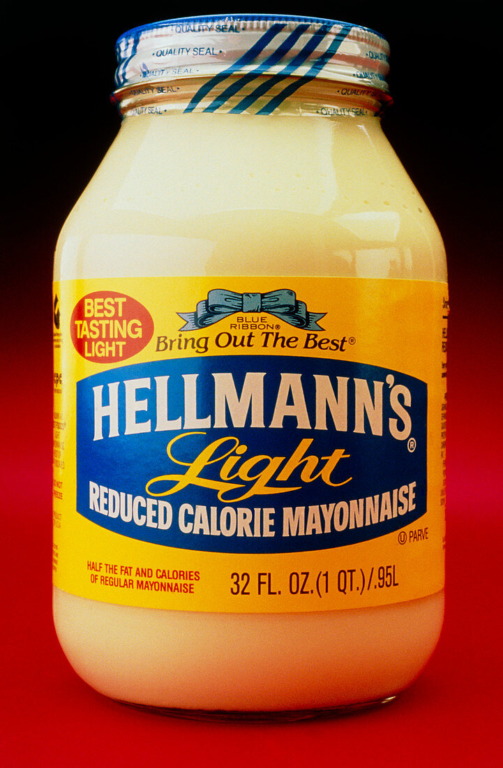 Bottle of low fat mayonnaise