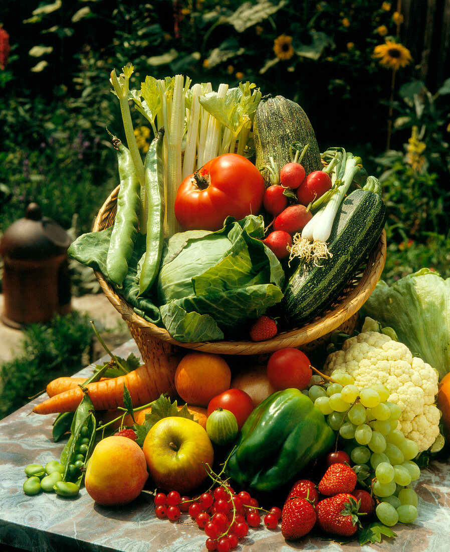 Selection of various fruit & vegetables