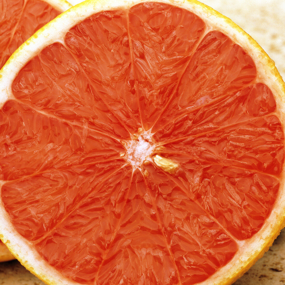 Grapefruit sliced in two