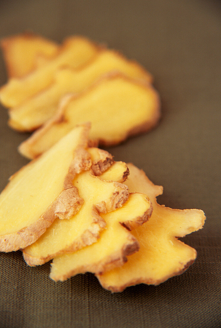 Sliced ginger root