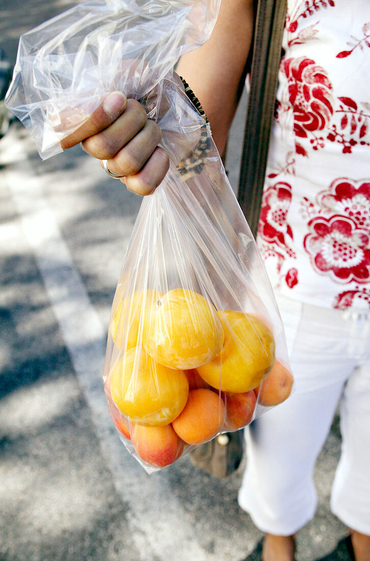 Bag of fresh Italian fruit