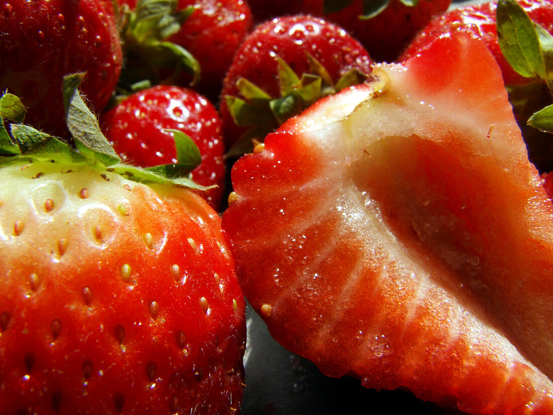 Sliced strawberries