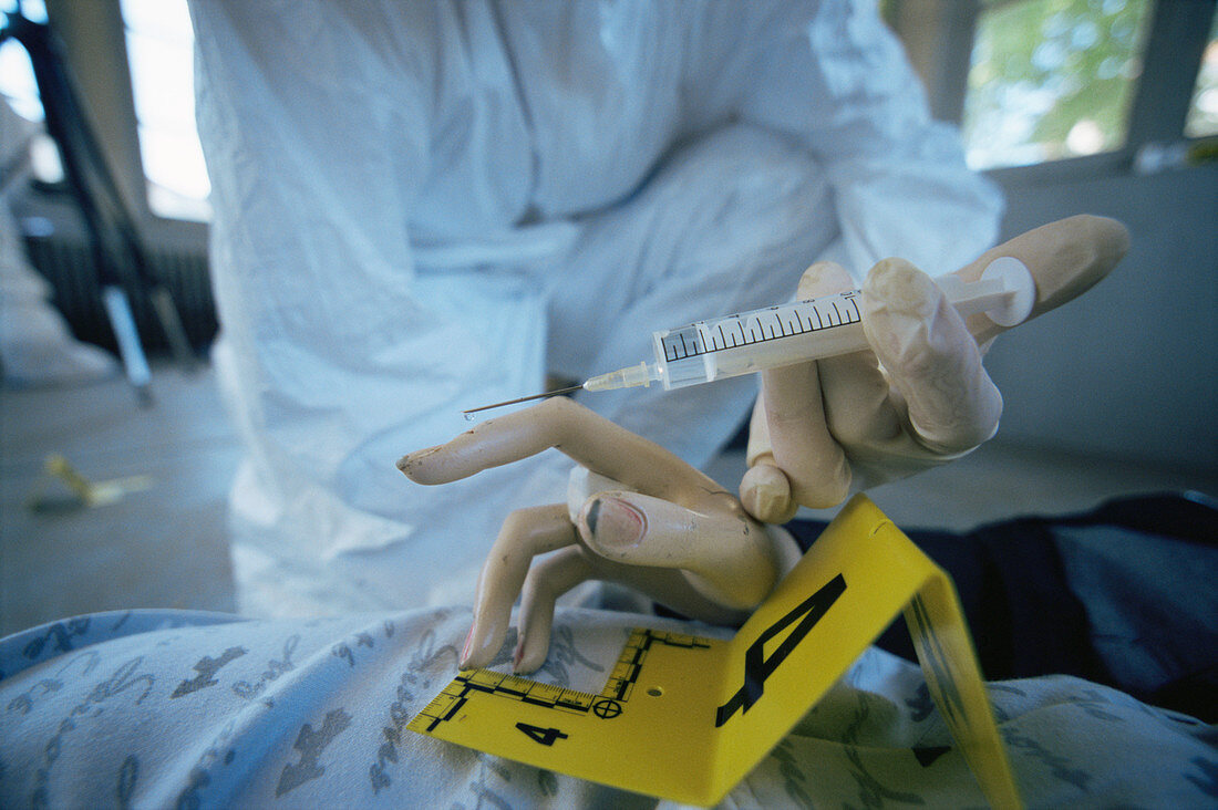 Forensics officer on a training exercise