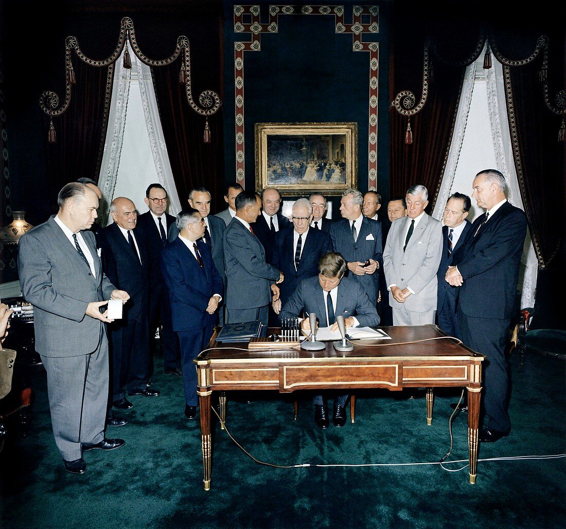 Nuclear Test Ban Treaty signing,1963