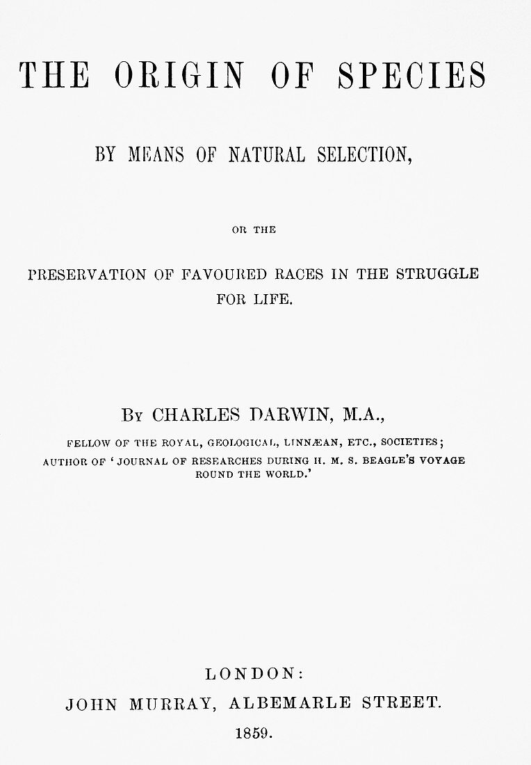 Frontispiece of C. Darwin's Origin of Species