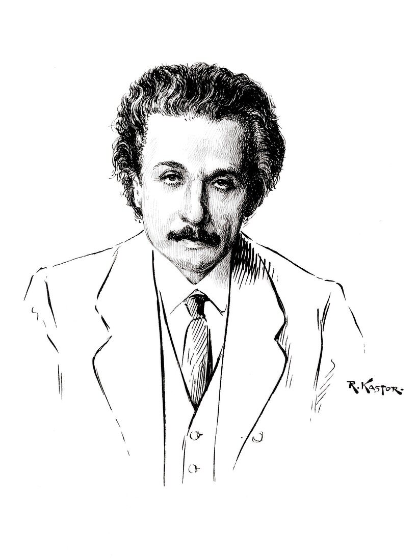 Albert Einstein,after a portrait by Kastor