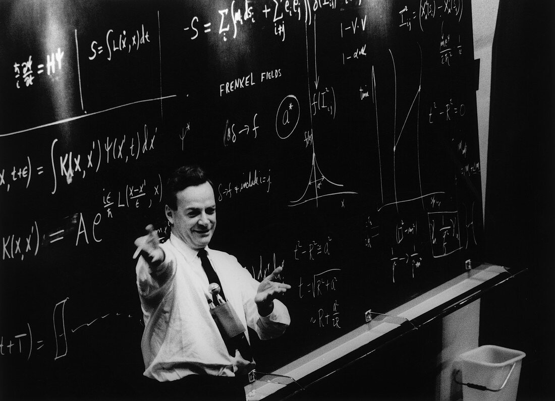 Richard Feynman giving a lecture at CERN