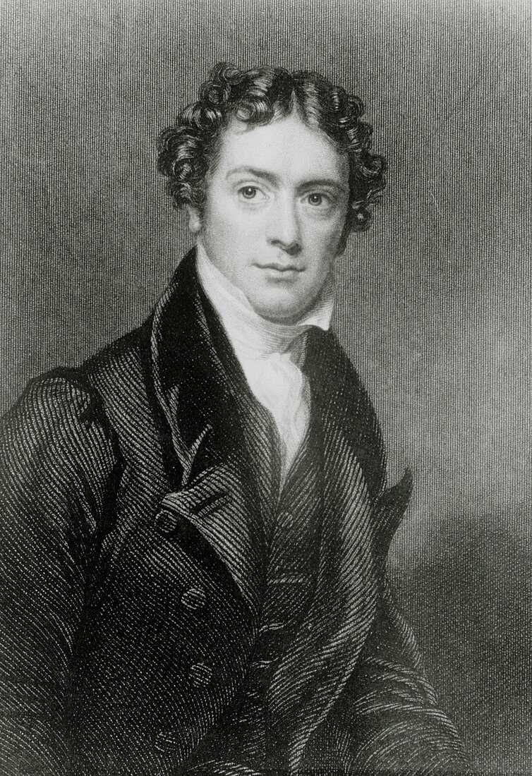 Engraving of Michael Faraday as a young man
