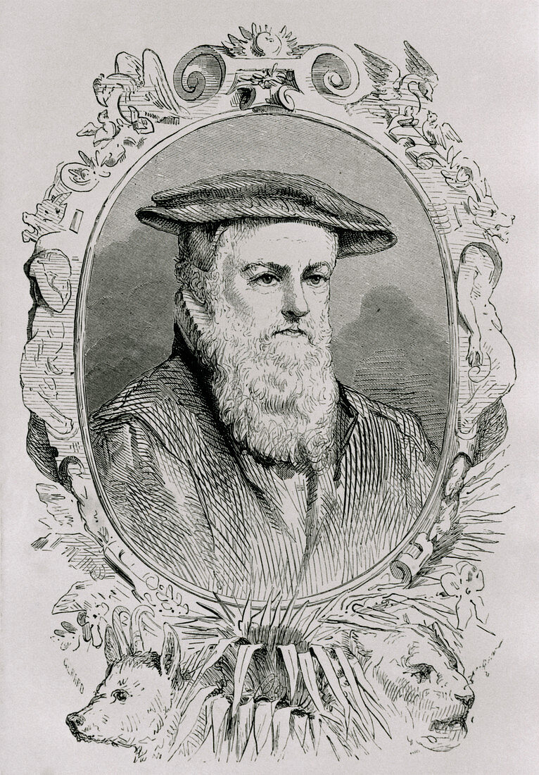 Engraving of Conrad Gesner,Swiss naturalist