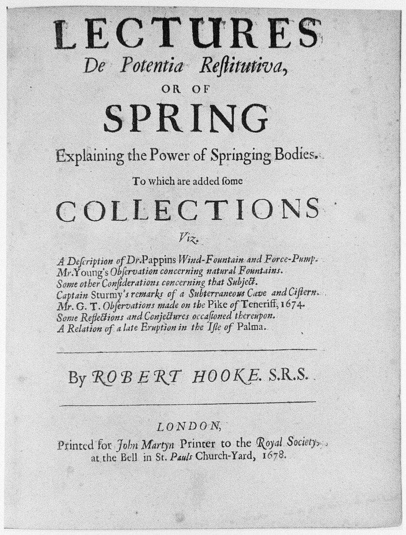 Hooke's Law pamphlet,1678