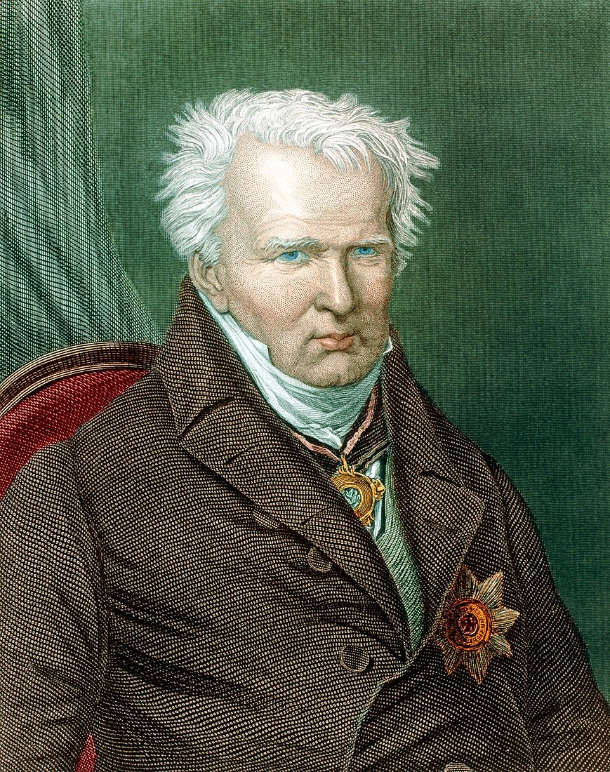 Coloured portrait of Alexander von Humboldt