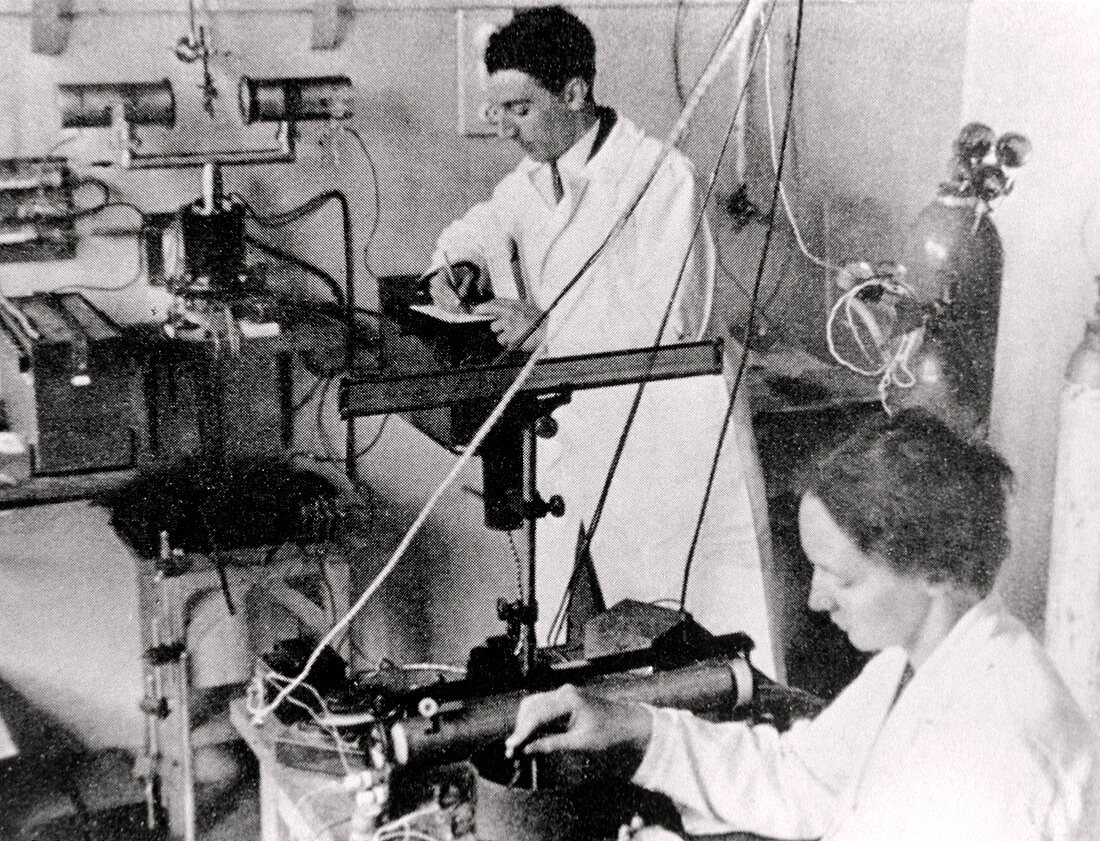 Irene Joliot-Curie and Frederic Joliot