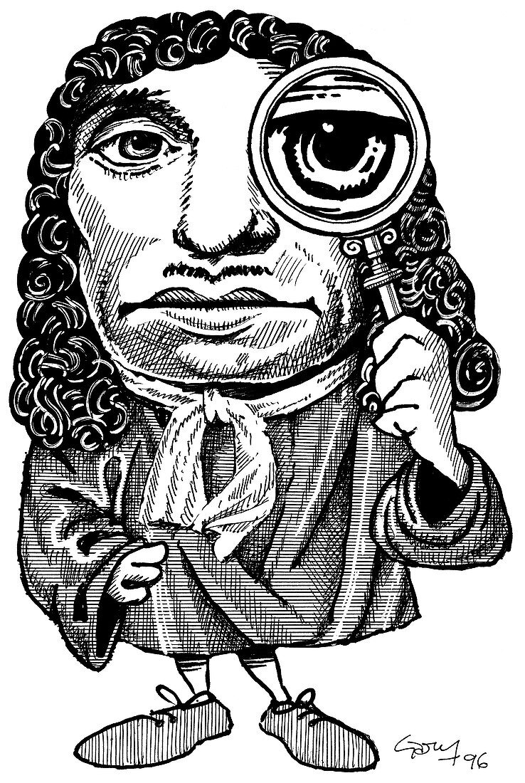 Anton van Leeuwenhoek,caricature