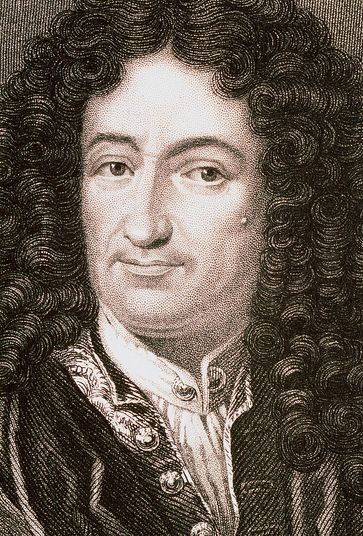 Portrait of German mathematician Gottfried Leibniz