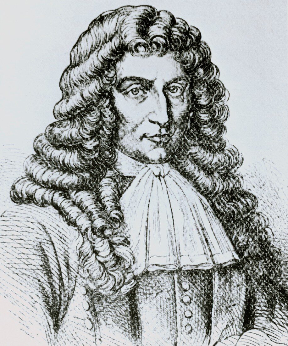 Engraving of French inventor,Denis Papin