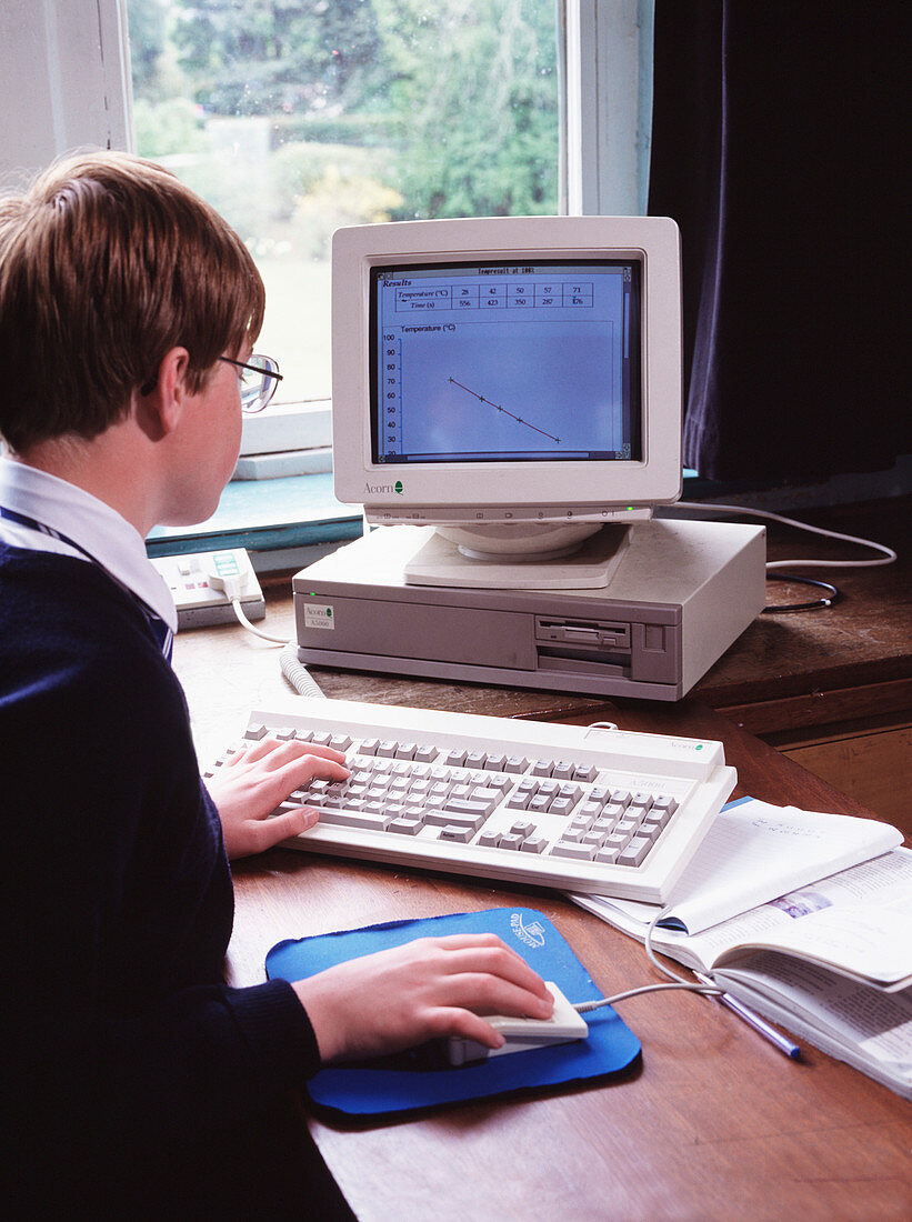 Pupil using a computer