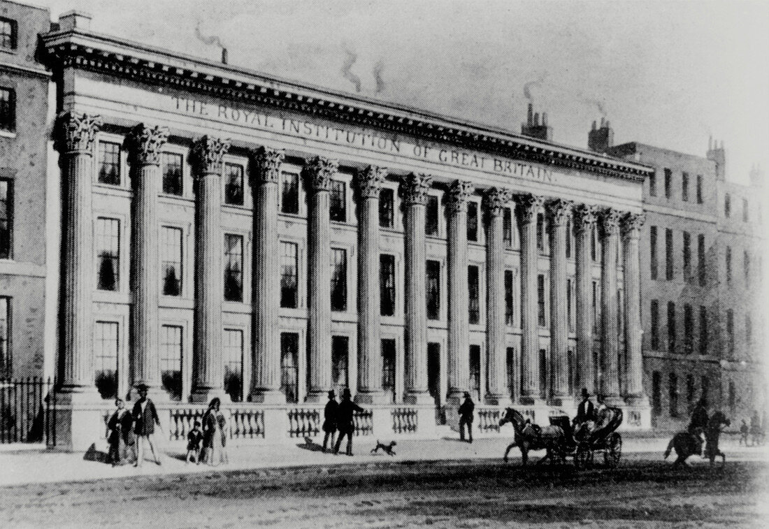 Drawing of the Royal Institution in 1840