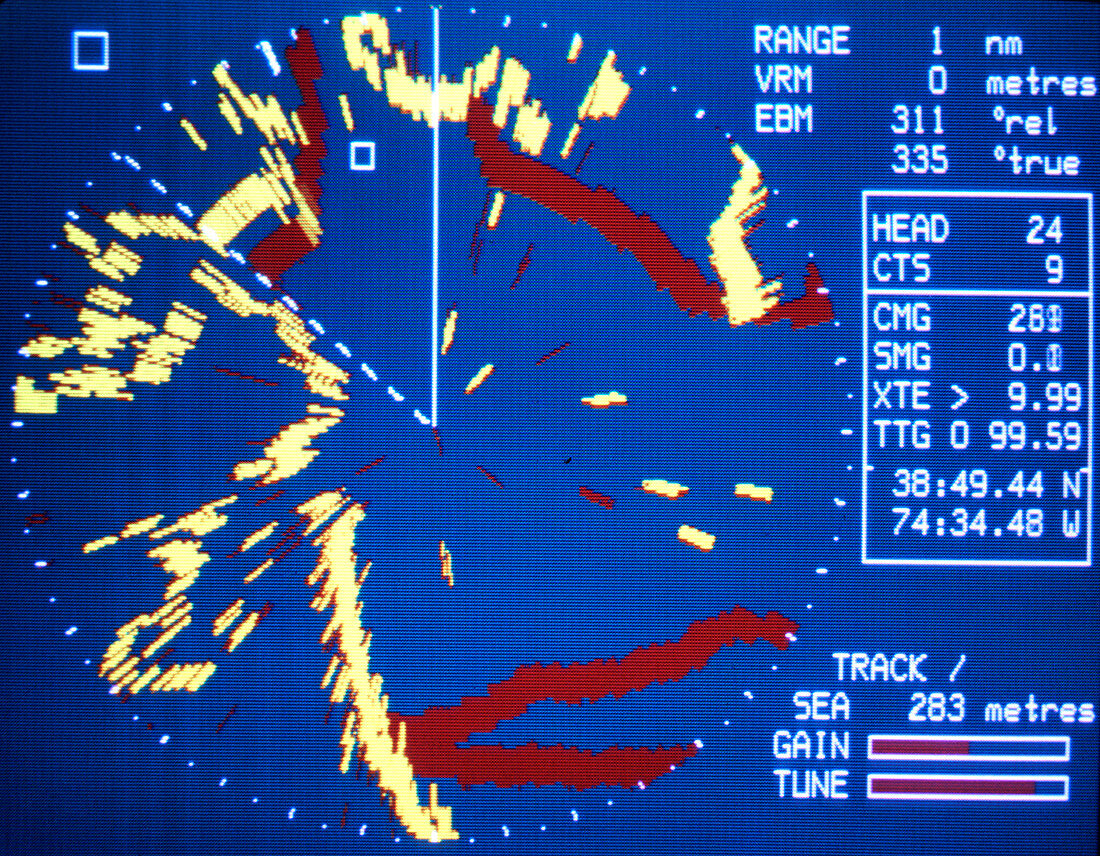 Boat's radar screen
