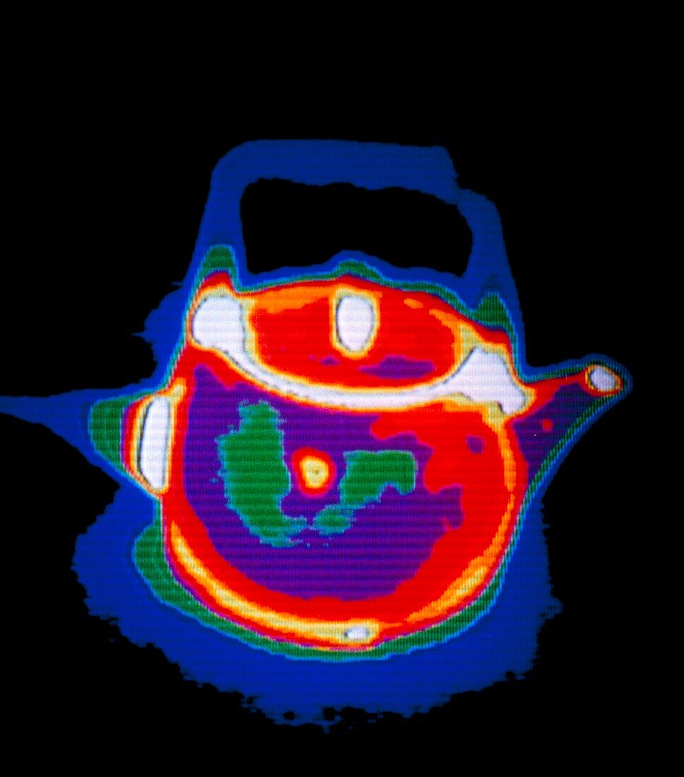 Thermograom of a kettle after it is switched on