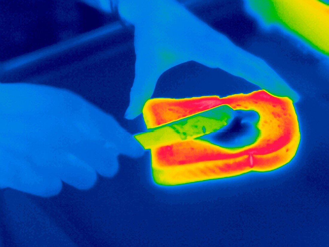 Buttering toast,thermogram
