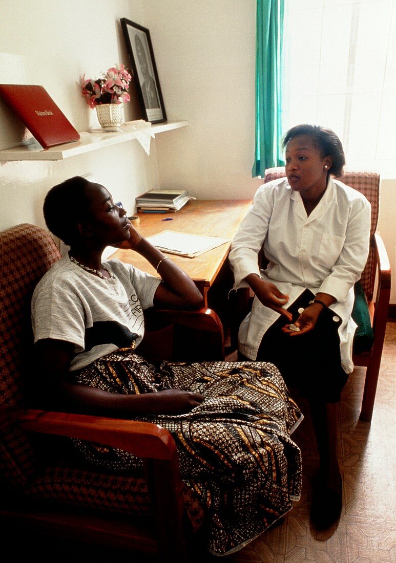 AIDS counselling: HIV+ prostitute in Pumwani,Kenya