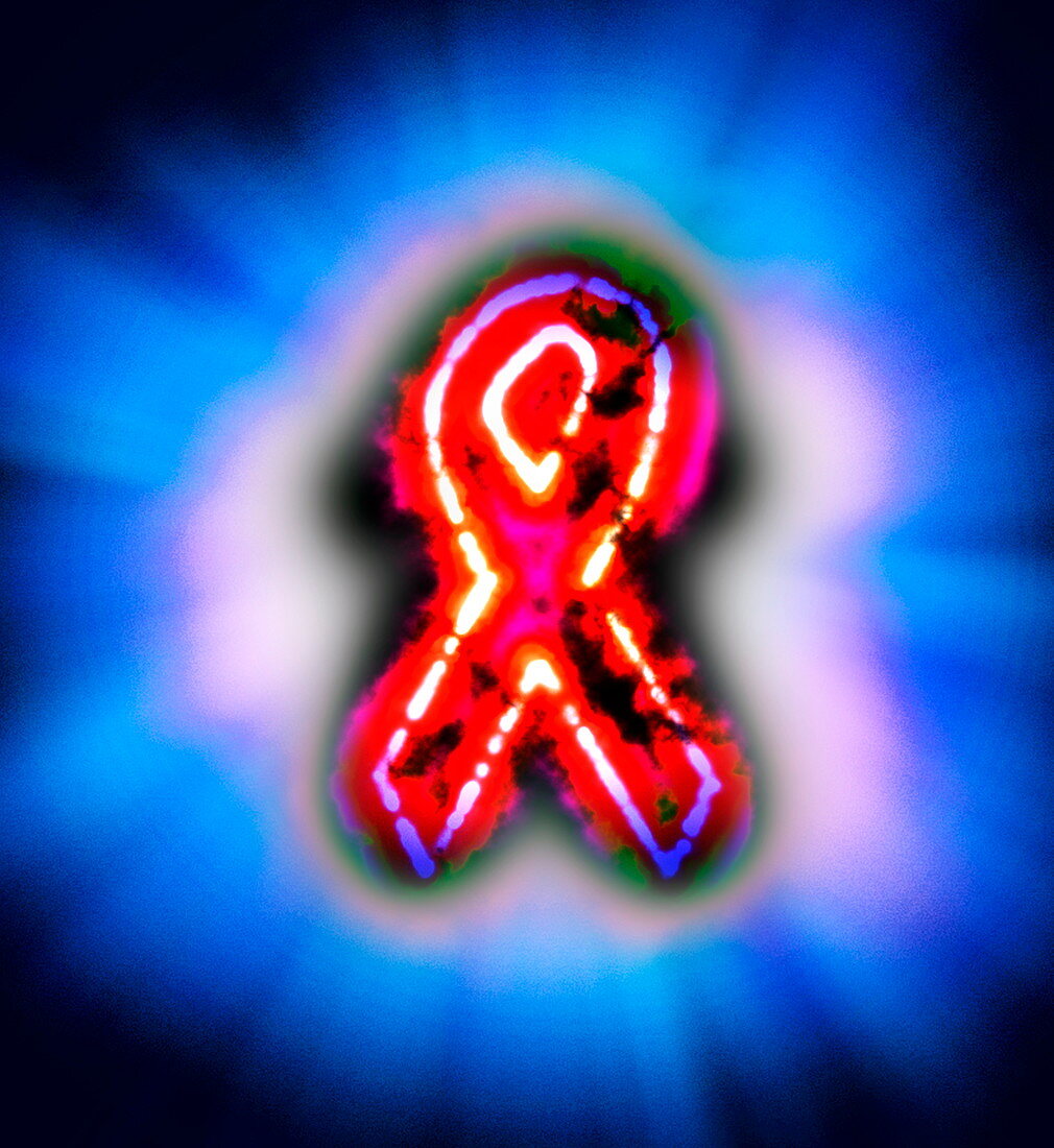 Red ribbon,AIDS awareness,artwork