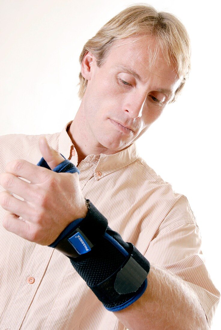 Man wearing a wrist support